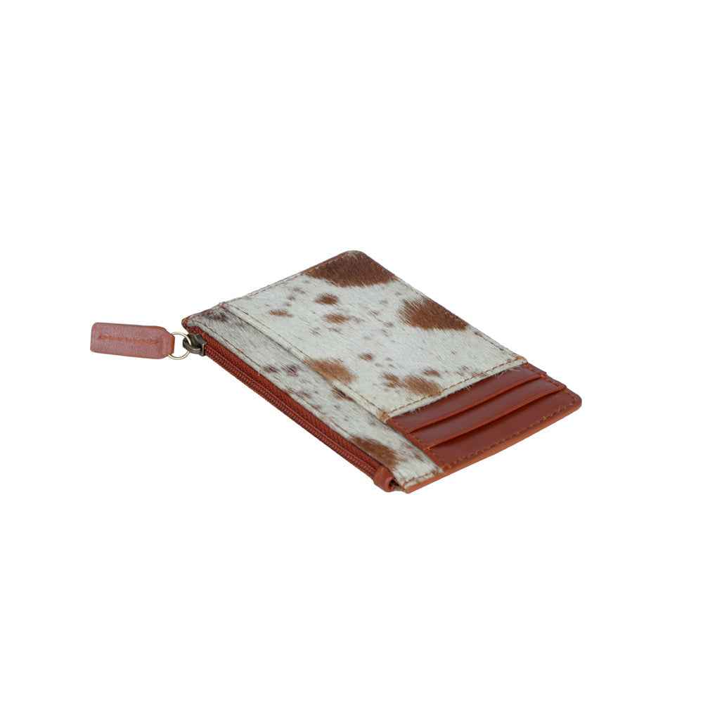 Myra Panel Style Card Holder for Women with genuine leather in white and brown with RFID protection