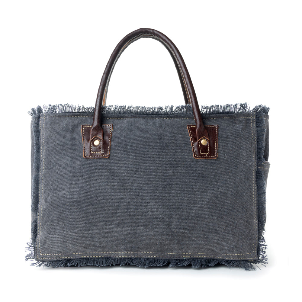 Myra Articulate Canvas and Hair-On Leather Bag for Women