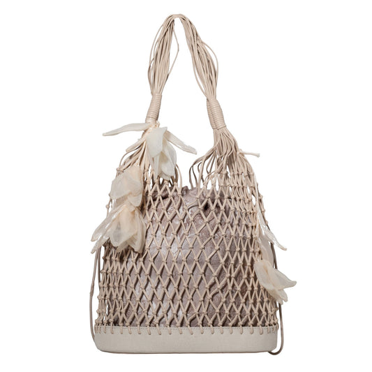 Secret Garden Macramé Tote Bag with Removable Pouch