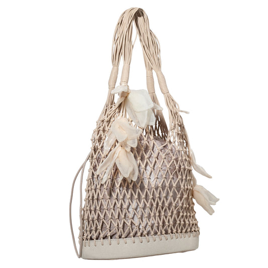 Secret Garden Macramé Tote Bag with Removable Pouch