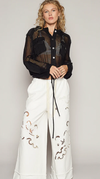 P33 POL Black Mineral Washed Mesh Jacket