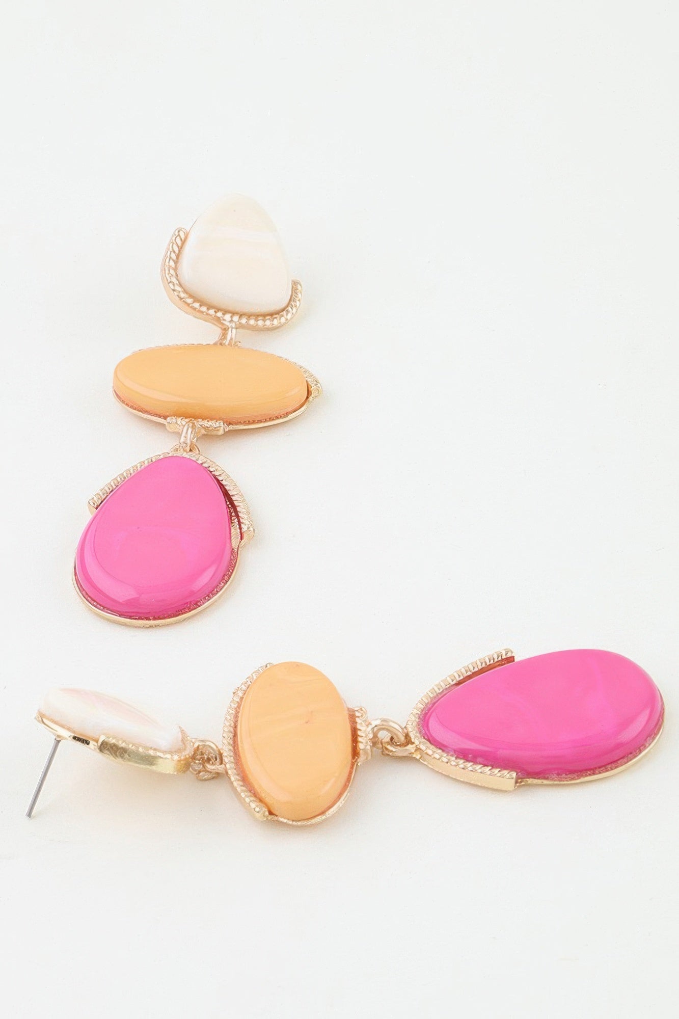 Retro Stone Triple Drop Earrings