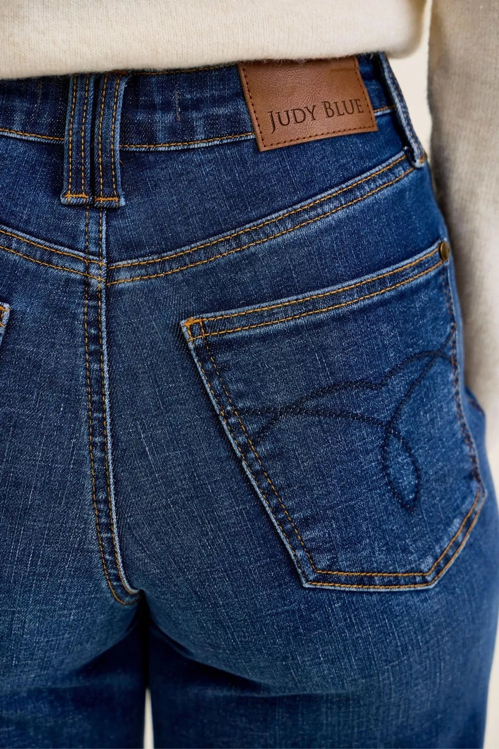 Dark Wash High Waist Tummy Control Claudia Ankle Wide Jeans by Judy Blue
