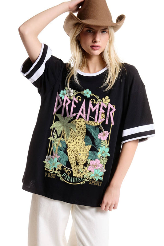 ZU1 Dreamer Leopard Paradise Oversized Tee
