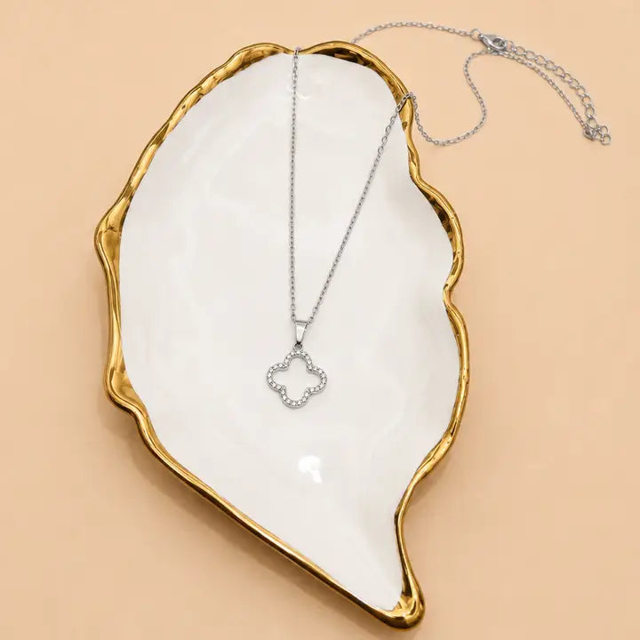 18K Crystal Clover Necklace by Josslyn