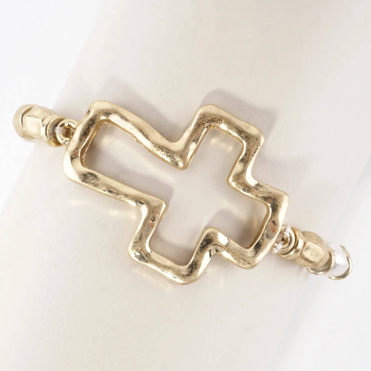 Wild Honey - Hammered Cross Stretch Bracelet
