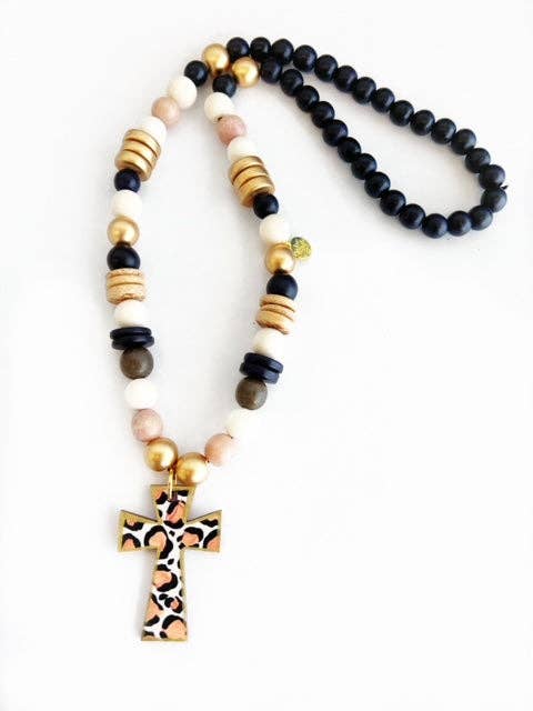 Audra Style - Beaded Cross Necklace