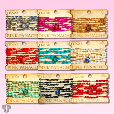Crystal and tube bead bracelet set, Austrian crystal - LC