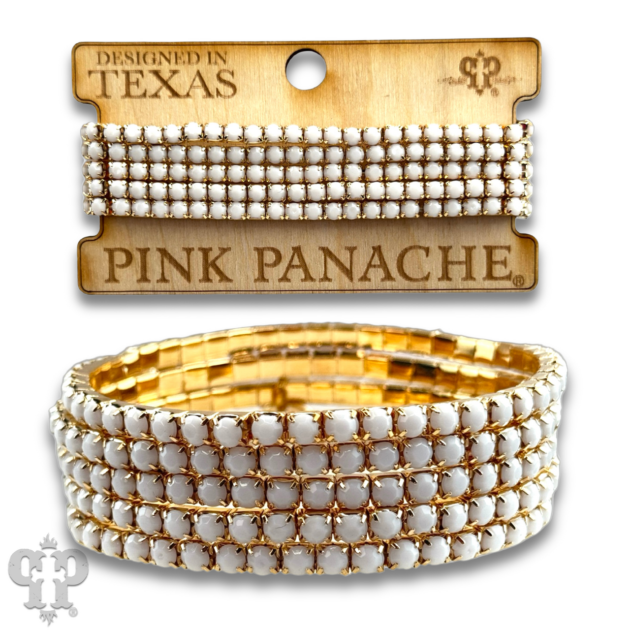 Prong set rhinestone bead bracelet