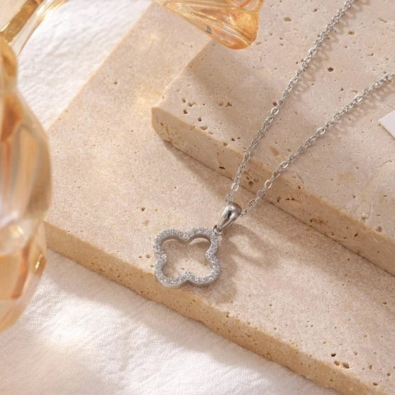 18K Crystal Clover Necklace by Josslyn