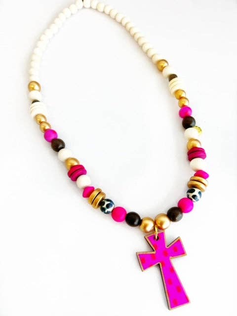 Audra Style - Beaded Cross Necklace