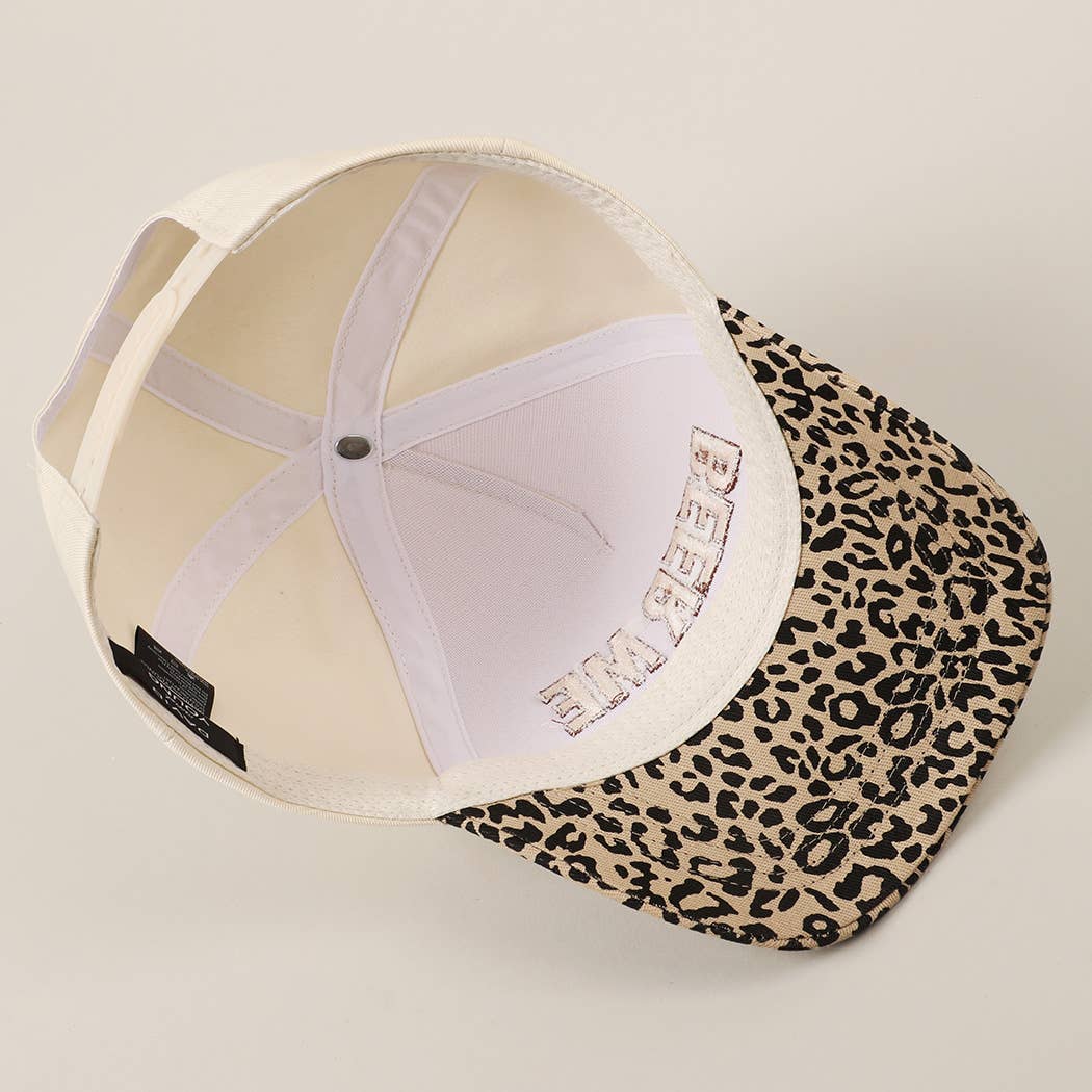 "Beer Me" Embroidered Trucker Hat — Leopard or Camo with Adjustable Strap & Breathable Mesh