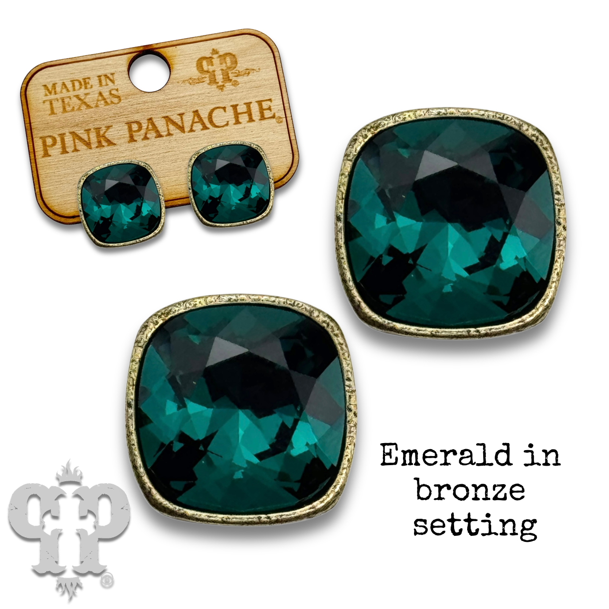 The Posh Cushion-Cut Signature Austrian Crystal Stud Earrings, 12mm