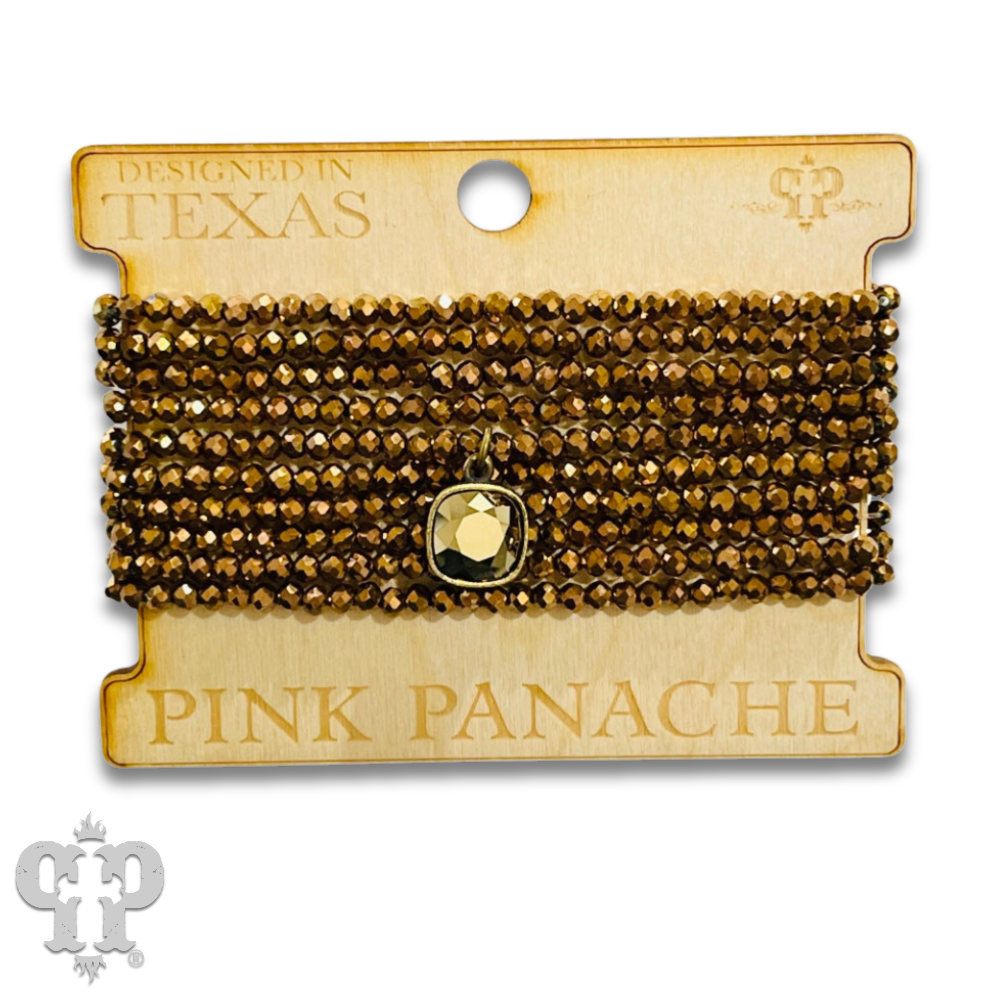 Faceted small bead bracelet set with Austrian crystal - LC