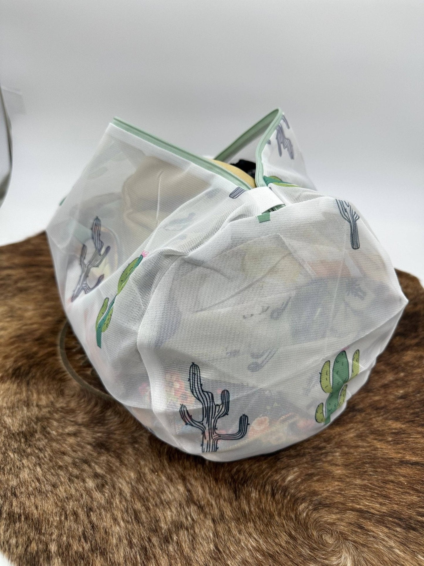 Cactus Print Mesh Laundry Bag for Wild Rags & Delicates — 13" x 8.5" Holds 10+ Wild Rags