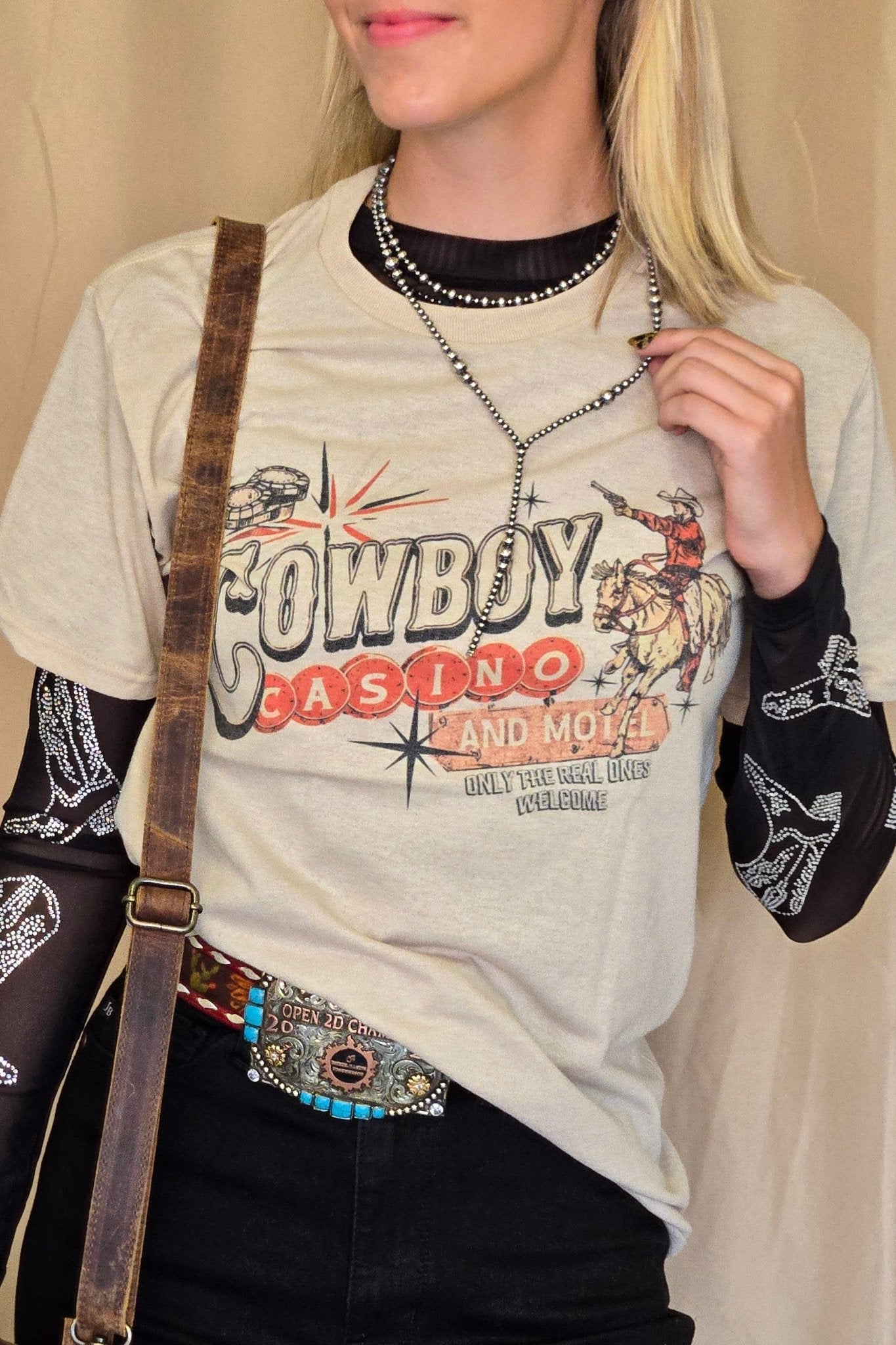 "Cowboy Casino" Western Graphic Tee — Jerzees Vegas Western Statement