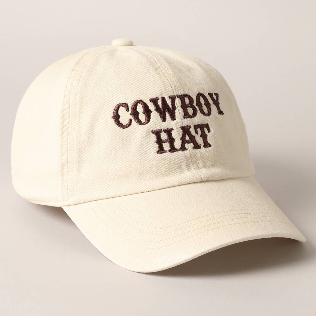 Western Cowboy Hat Embroidered Baseball Cap — Cotton Twill with 6-Panel Design & Curved Brim