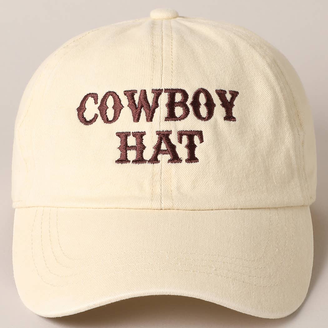 Western Cowboy Hat Embroidered Baseball Cap — Cotton Twill with 6-Panel Design & Curved Brim