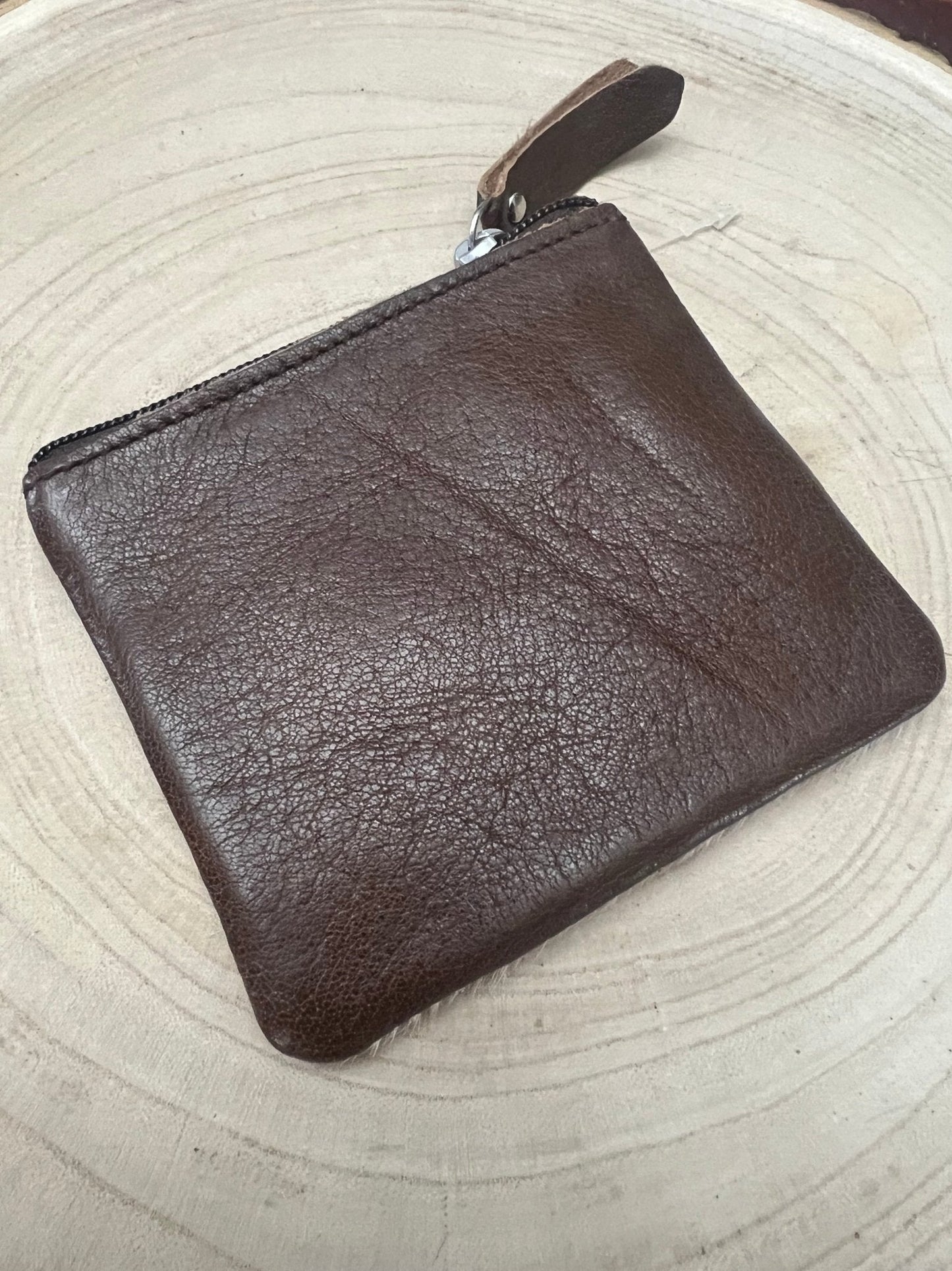 Western Cowhide Coin & Card Purse — Ace of Spades + Skull Hand Western Theme (5" x 3")