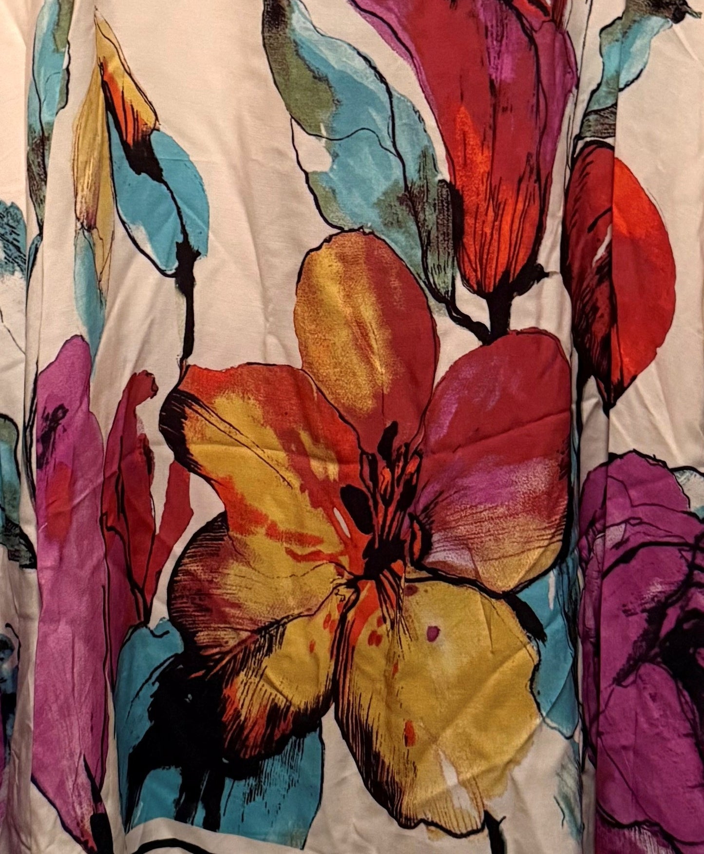 Italian Plus Size Bella Bloom Oversized Floral Tunic