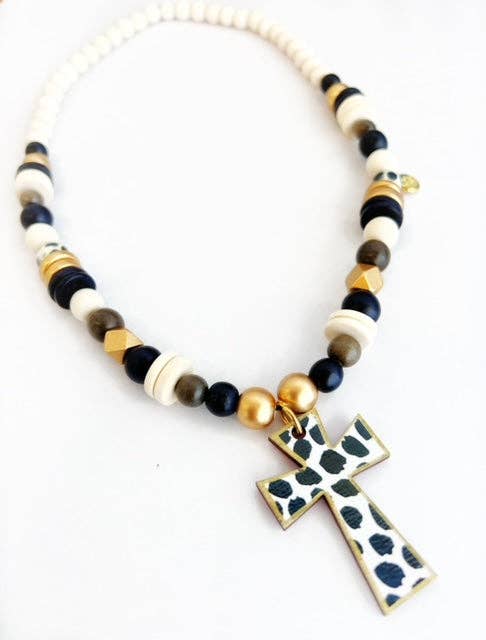 Audra Style - Beaded Cross Necklace