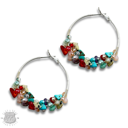 Stone chip hoop earring, last call