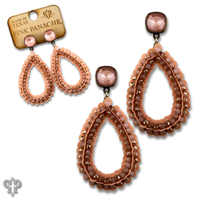 Sequin and faceted bead teardrop earring with Austrian crystal