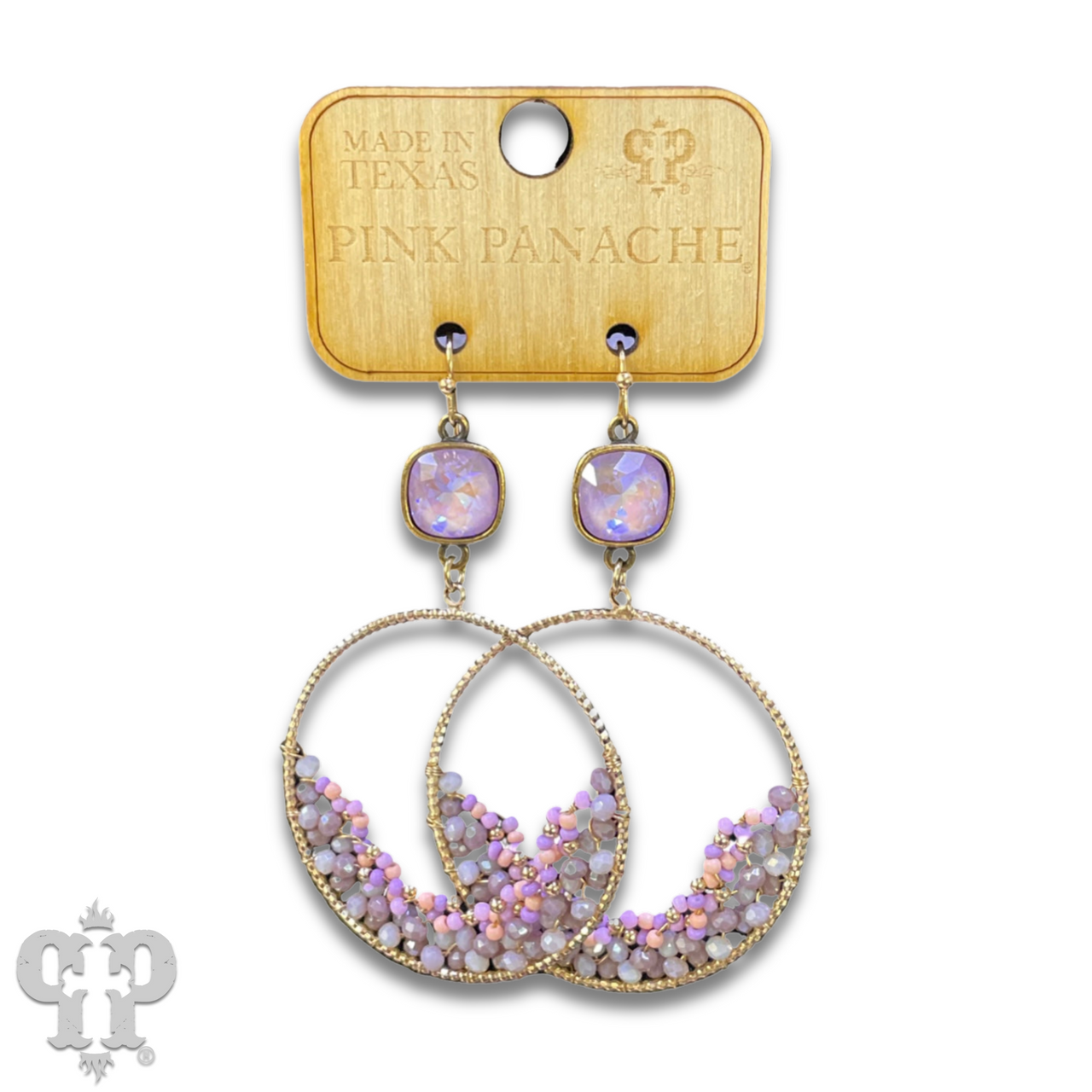 Seed bead cluster earring with Austrian crystal - LC