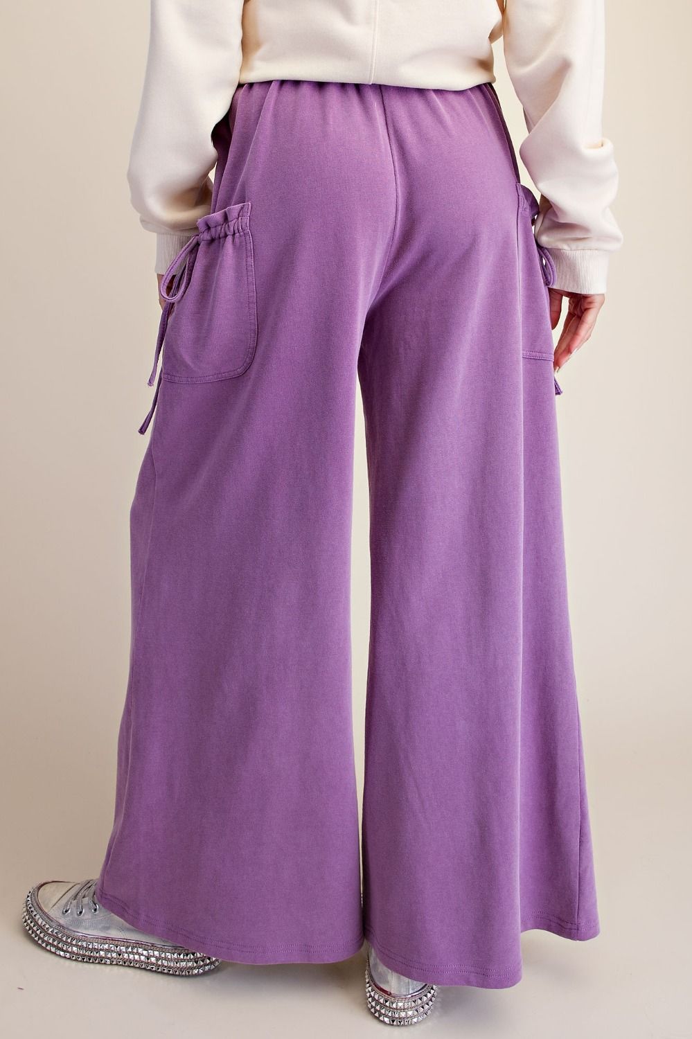 COMING SOON - E47 Easel Purple Taro Mineral Washed Terry Knit Pants
