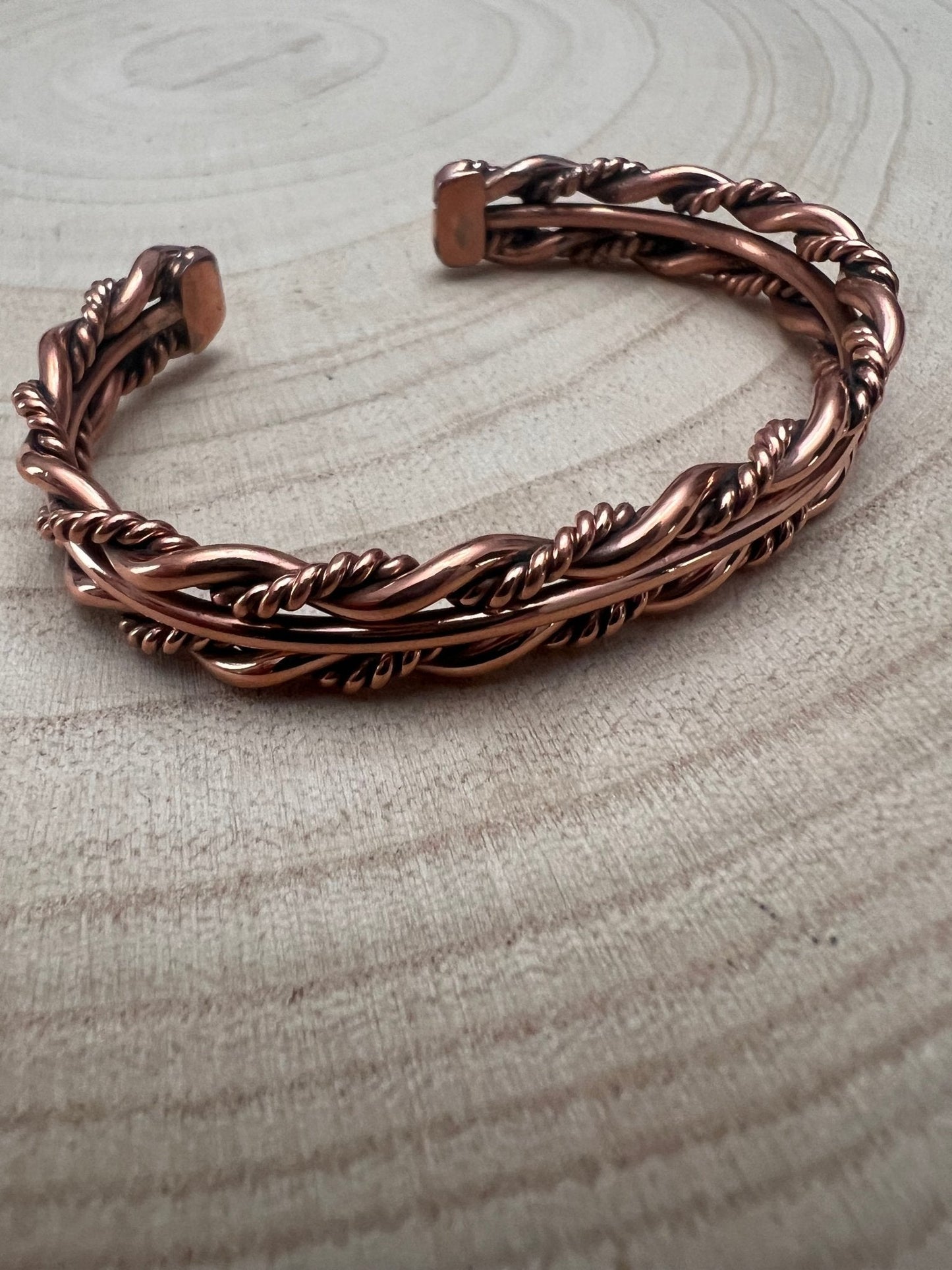 Elaine Tahe Navajo Copper Bracelet — 3/8" Wide Petite (Fits 5 7/8" Wrist)