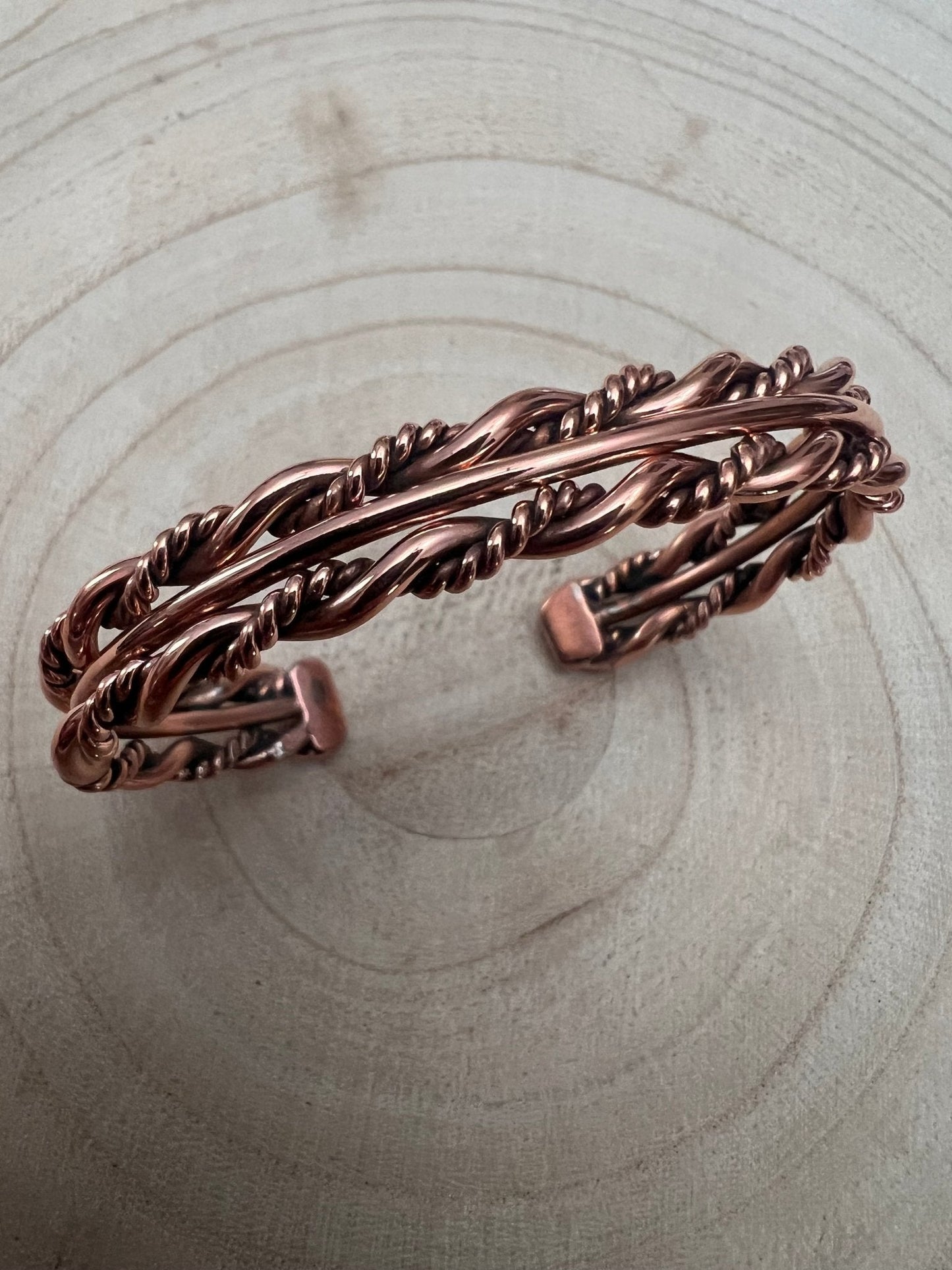 Elaine Tahe Navajo Copper Bracelet — 3/8" Wide Petite (Fits 5 7/8" Wrist)