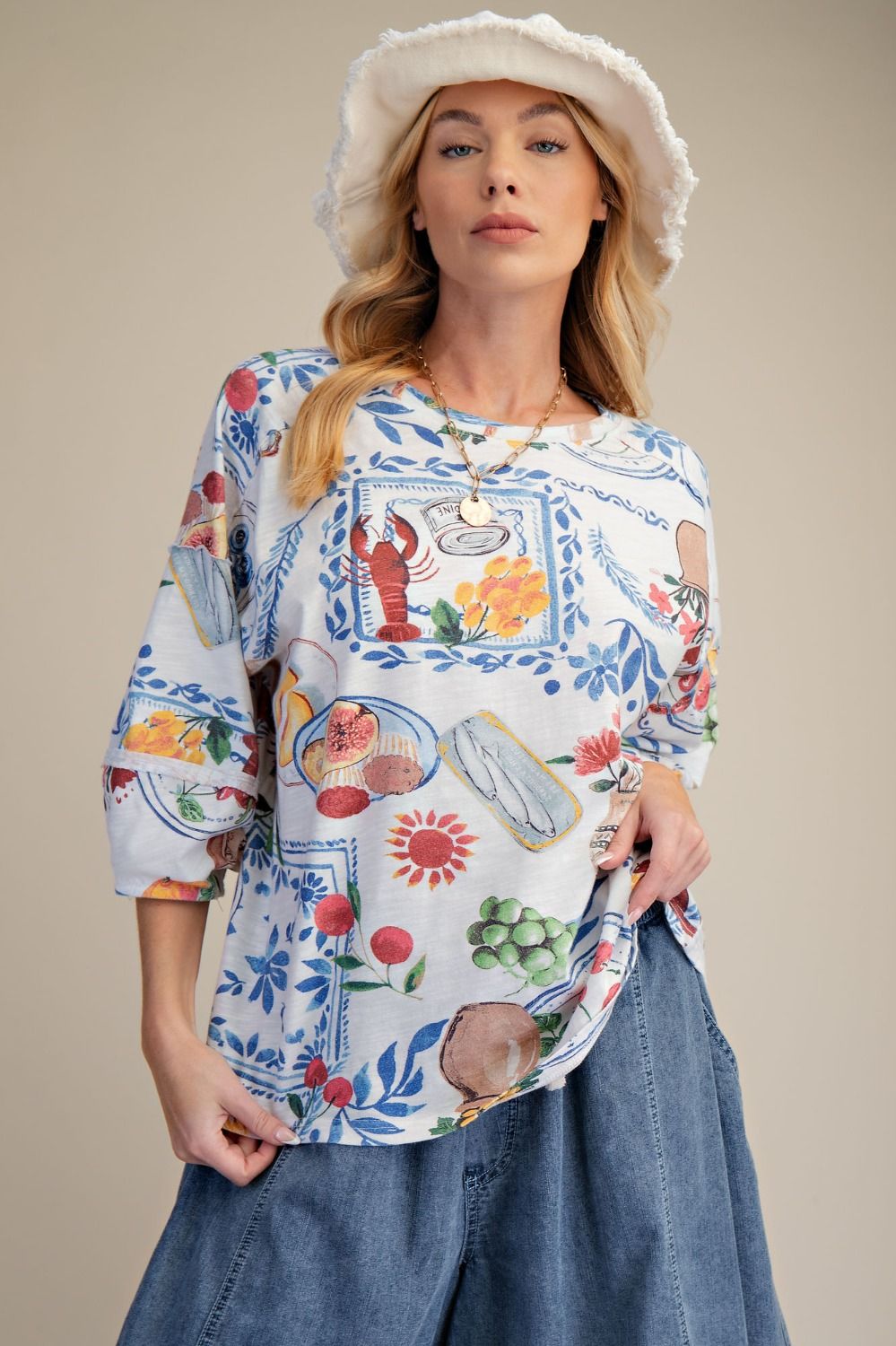 E41 Easel Fresh Market Slub Top
