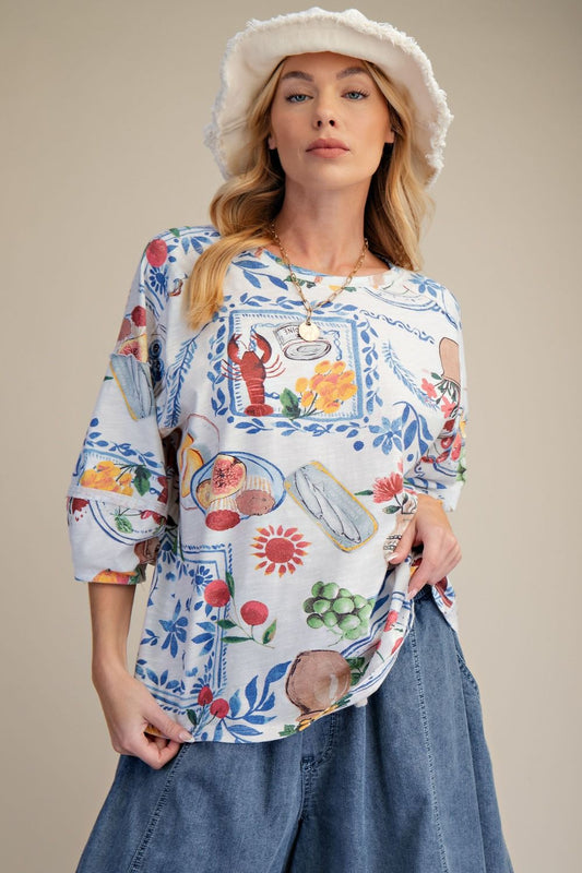 E41 Easel Fresh Market Slub Top