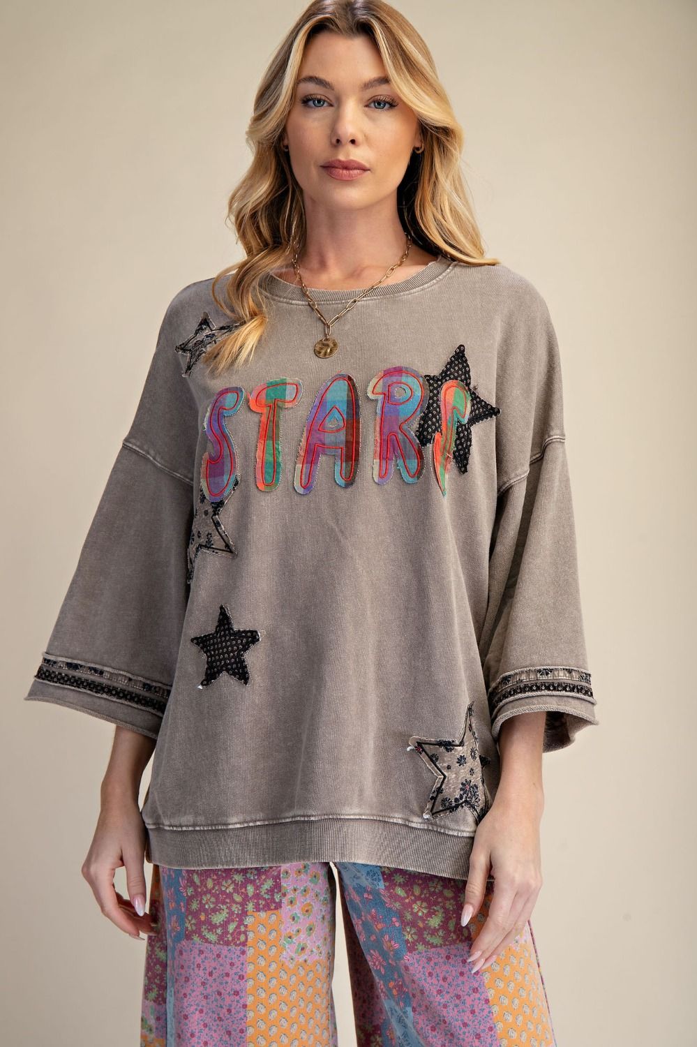 E40 Easel Starstruck Terry Pullover Plus