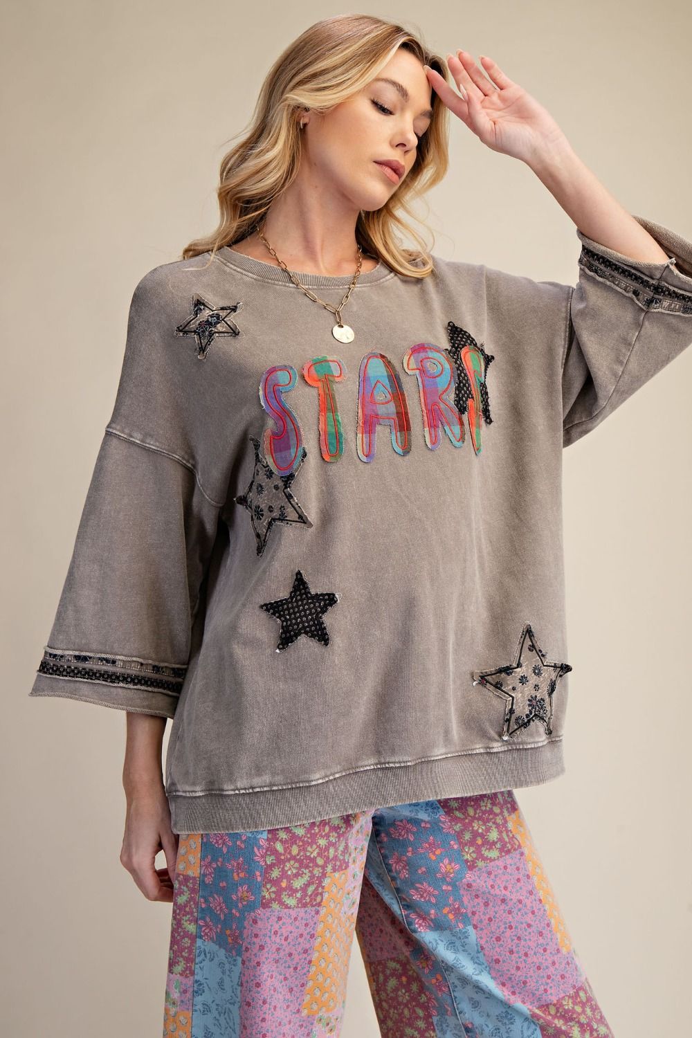 E40 Easel Starstruck Terry Pullover Plus