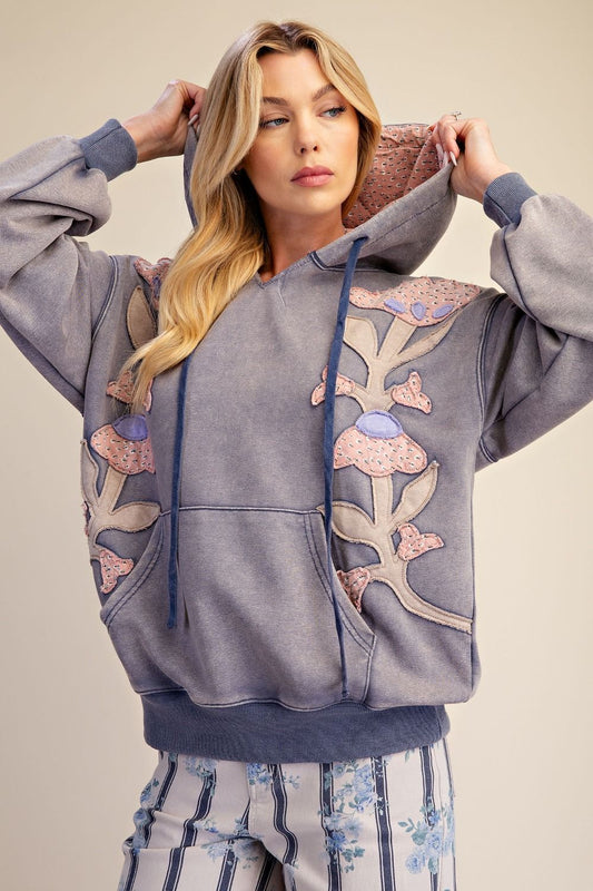 Easel Wildflower Dreams Mineral Washed Hoodie