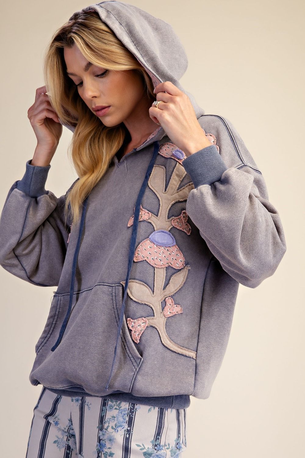 Easel Wildflower Dreams Mineral Washed Hoodie