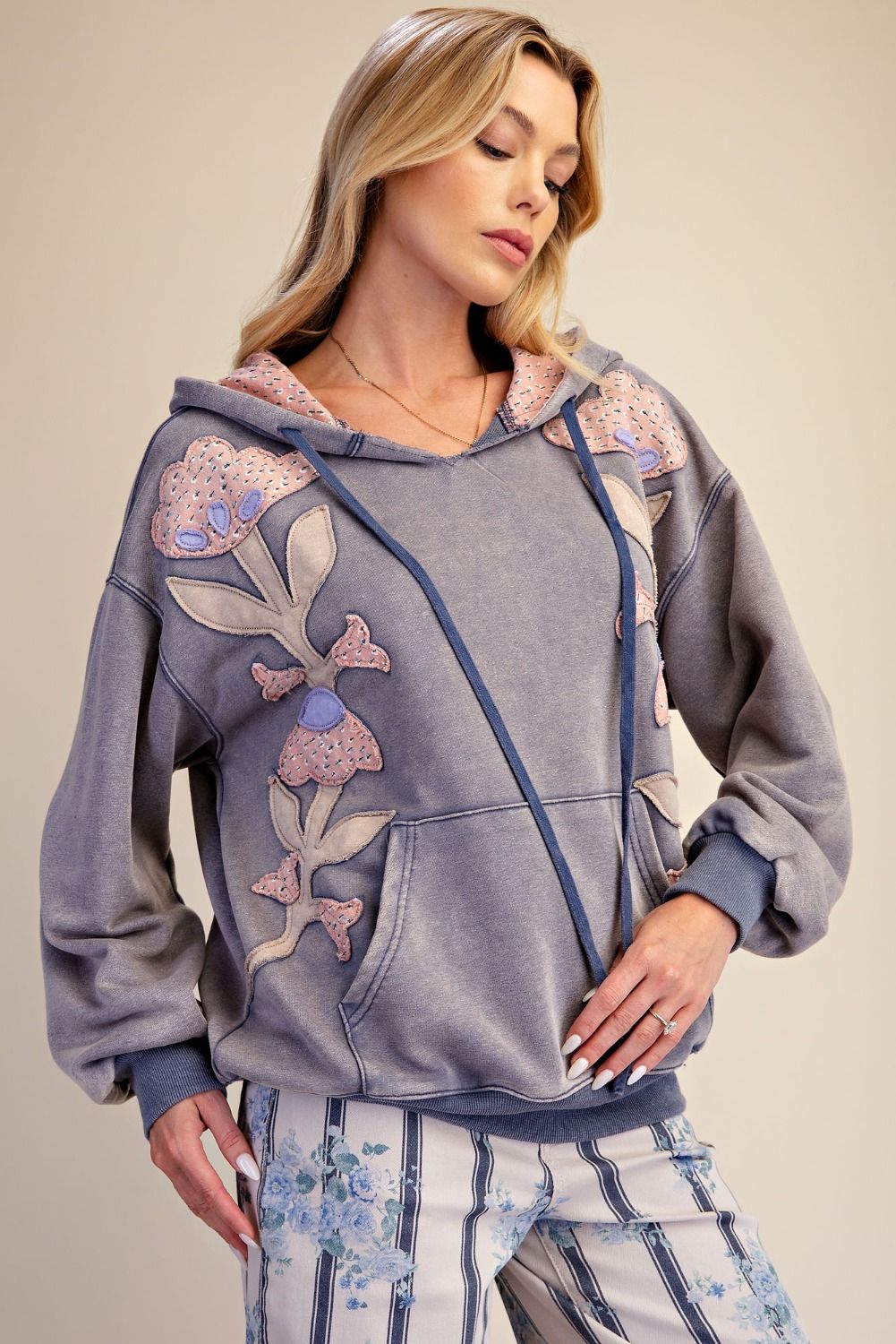 Easel Wildflower Dreams Mineral Washed Hoodie