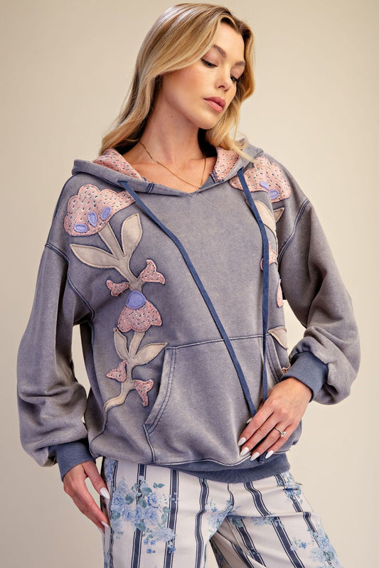 Easel Wildflower Dreams Mineral Washed Hoodie