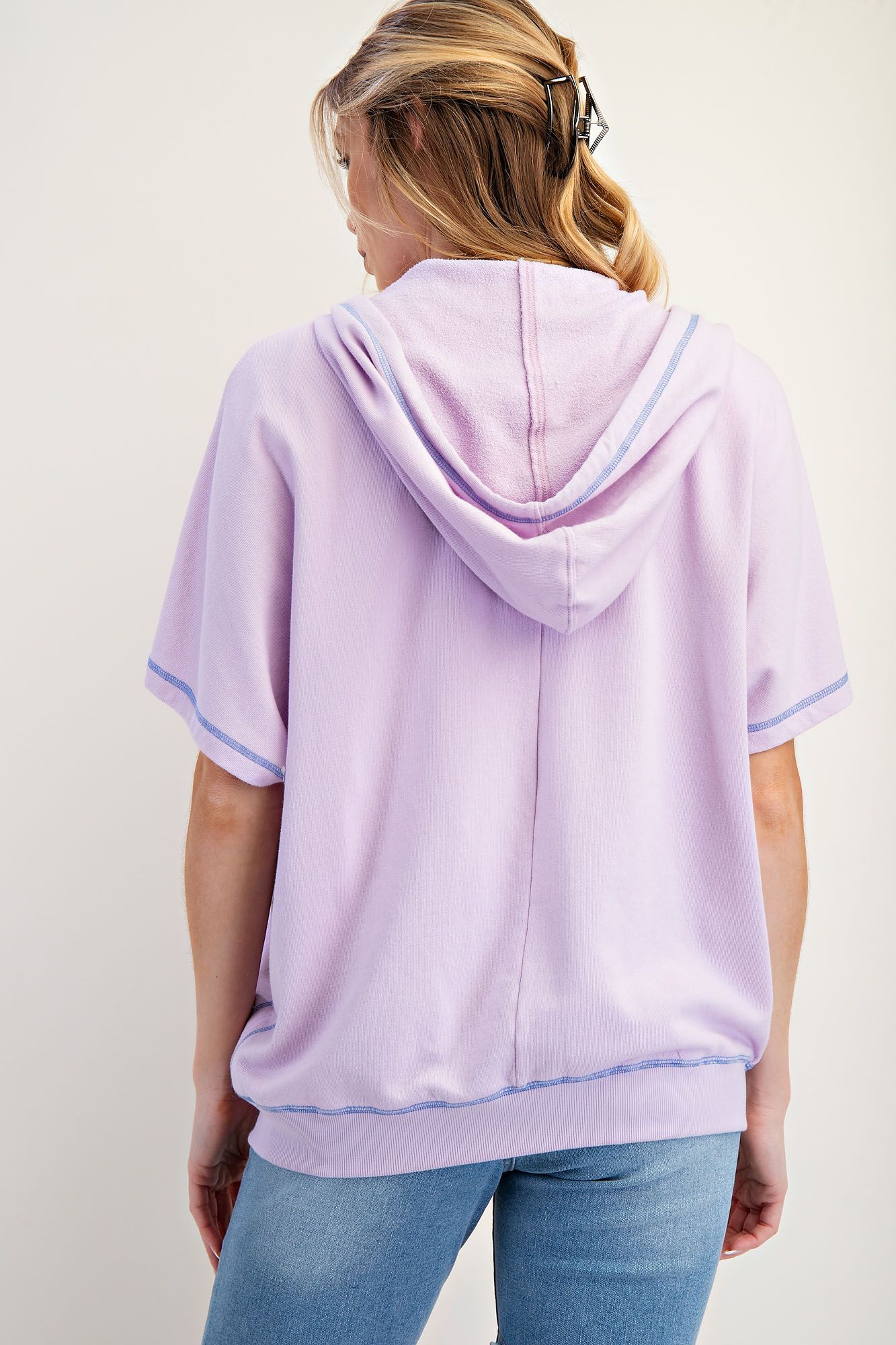 E43 Easel Peace & Love Candy Terry Zip-Up Hoodie