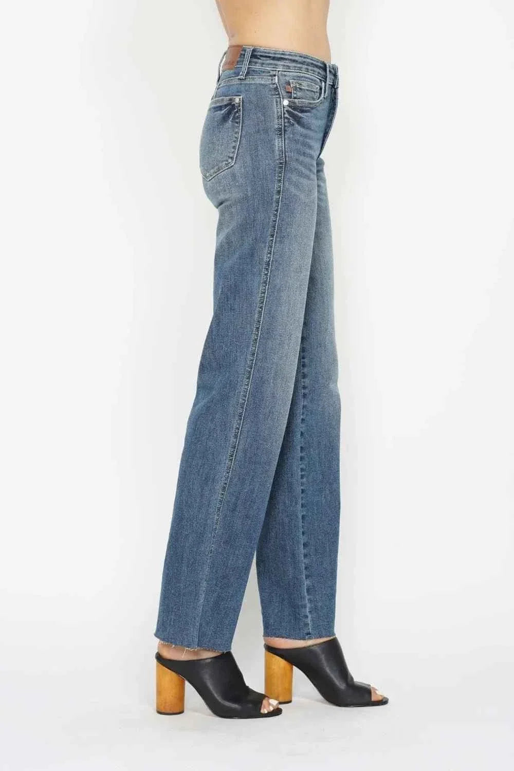 Full Size Tummy Control Straight Jeans