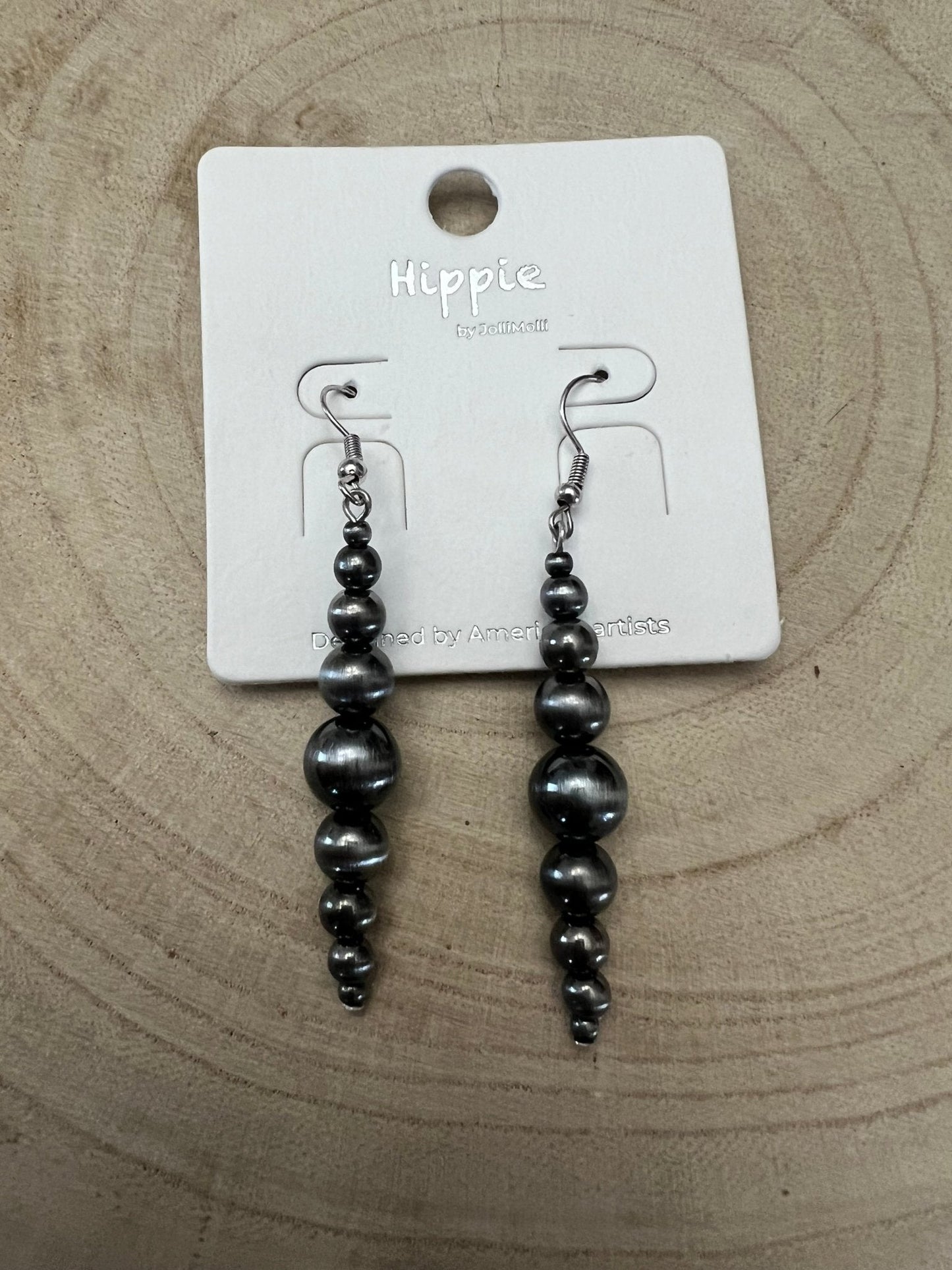 Western Graduated Faux Sterling Pearl Dangle Earrings — 2" Drop