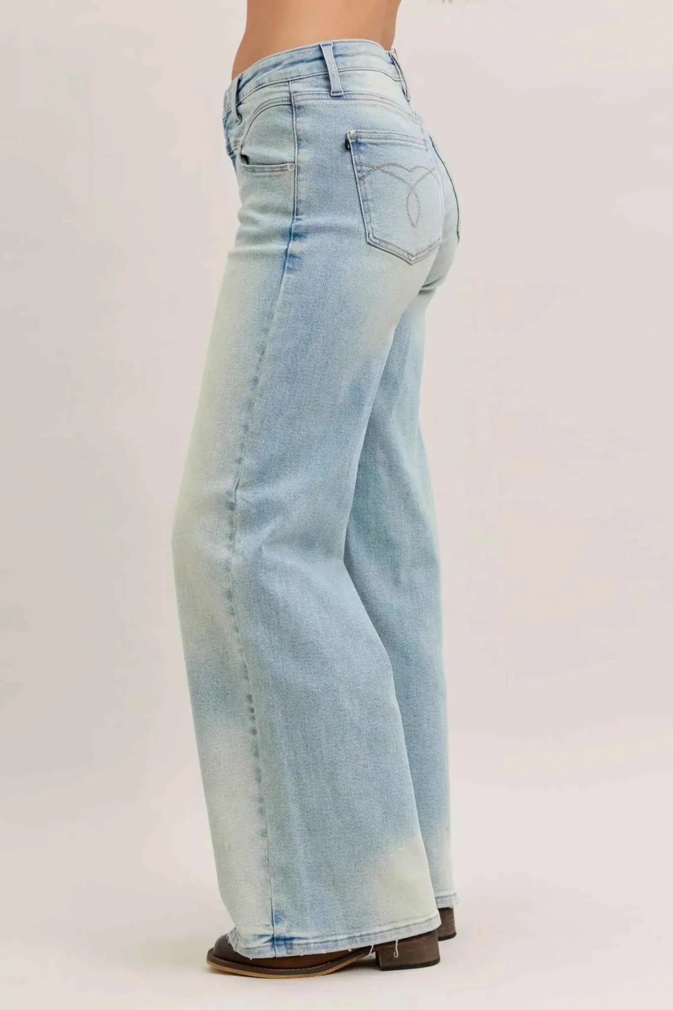 High Waist Column Straight Jeans