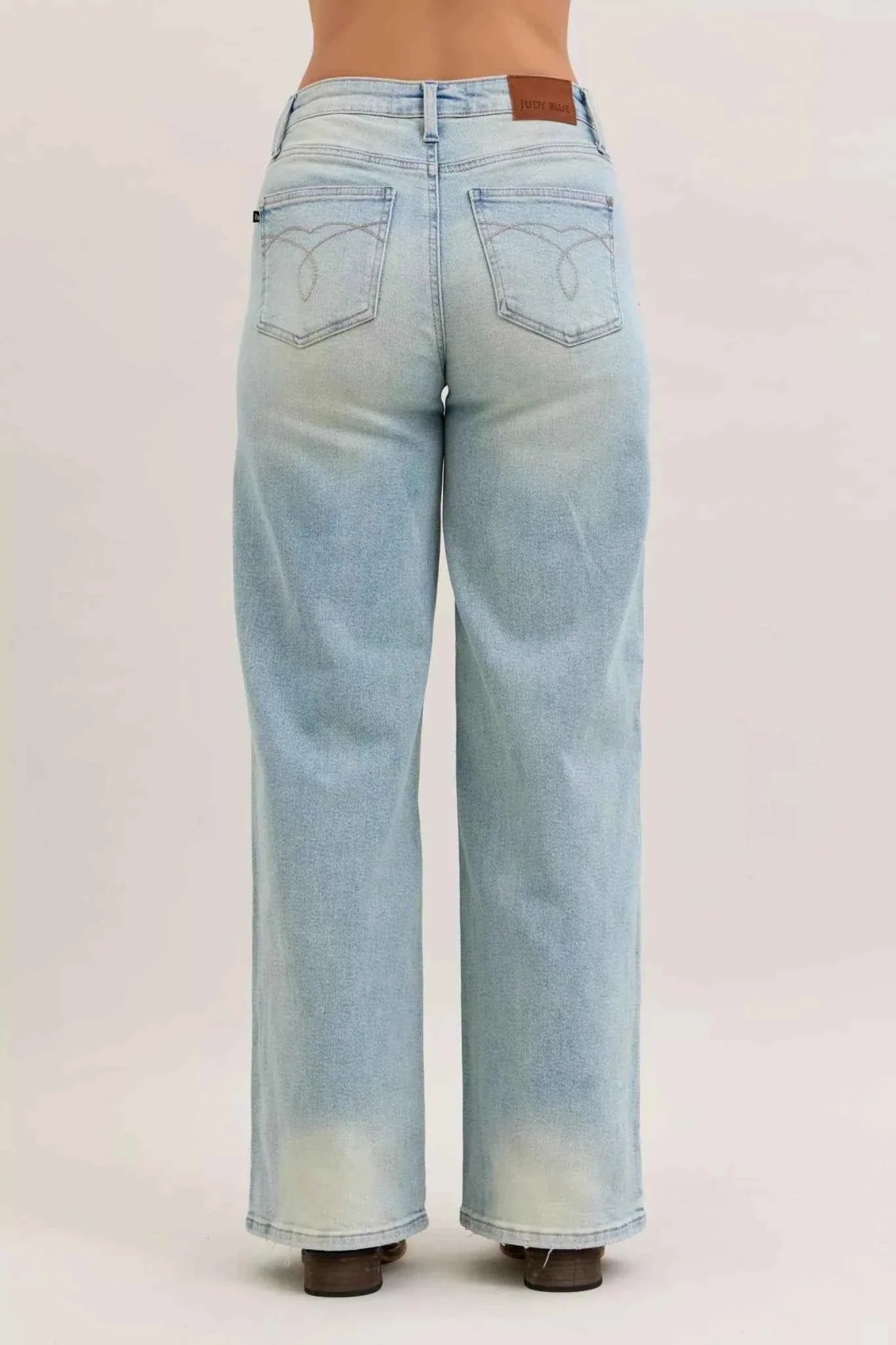 High Waist Column Straight Jeans
