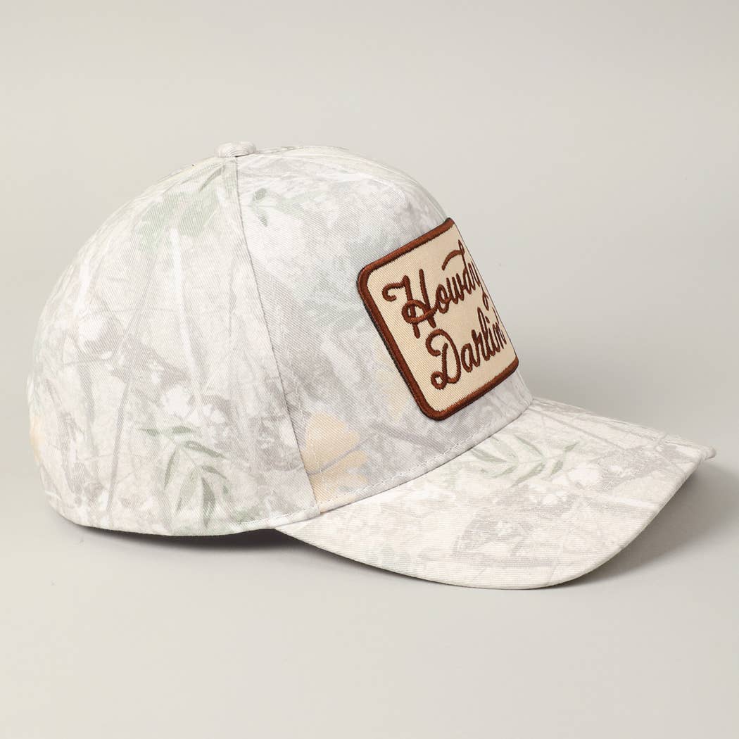 "Howdy Darlin'" Realtree Camo Patch Trucker Hat — 100% Cotton with Adjustable Snapback