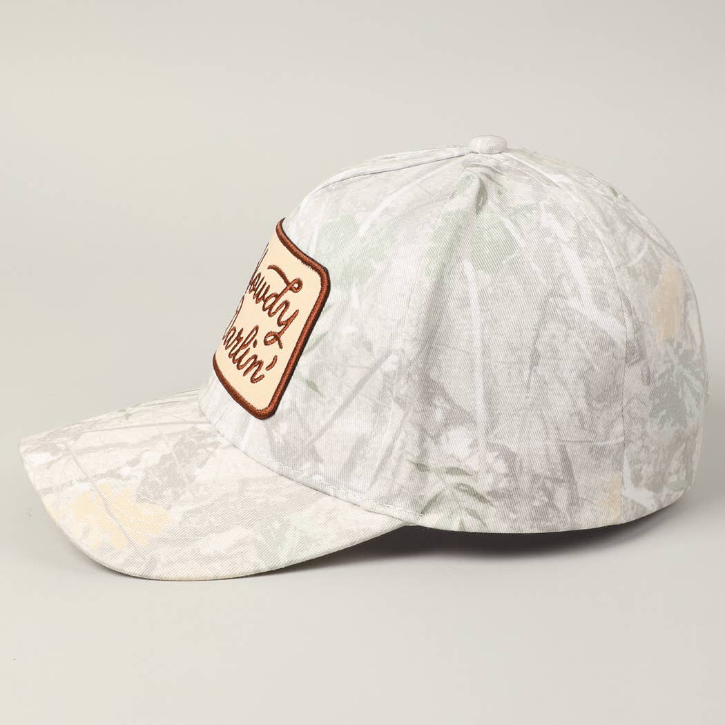 "Howdy Darlin'" Realtree Camo Patch Trucker Hat — 100% Cotton with Adjustable Snapback