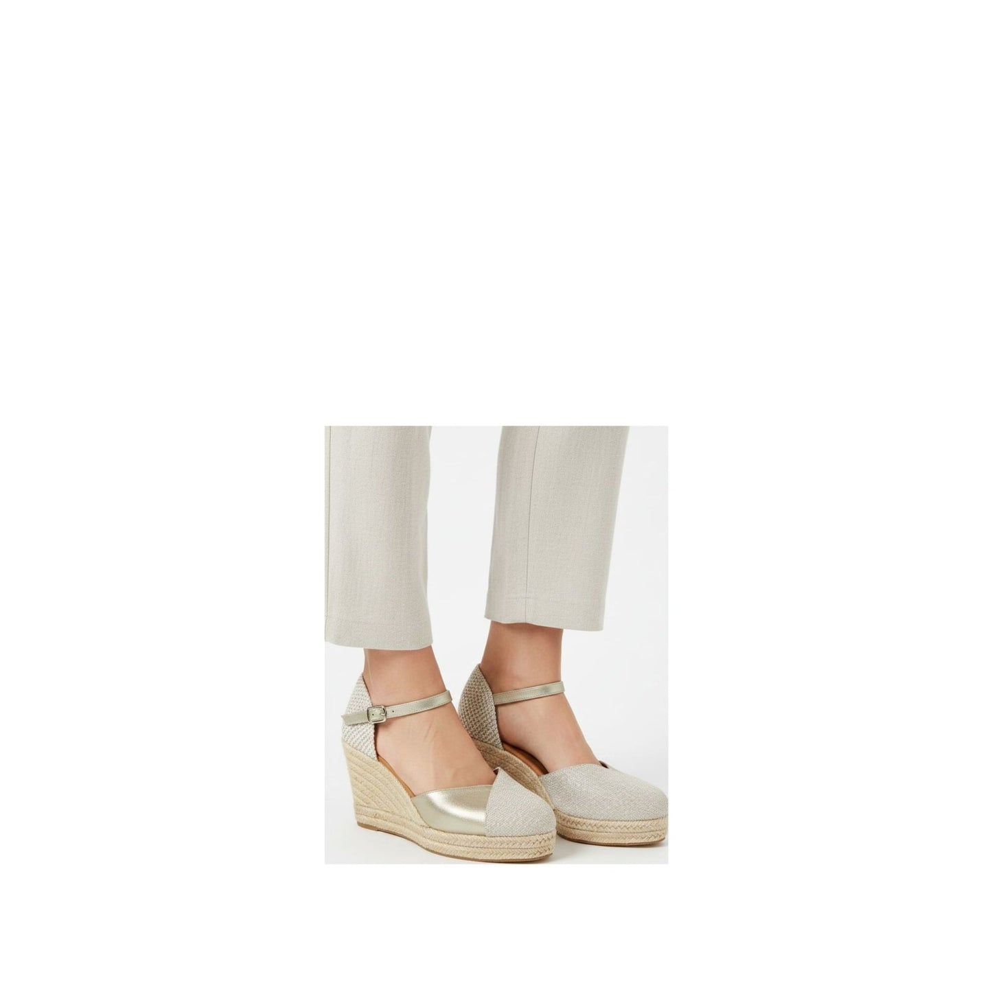 Jimena High Strap Gold-Linen