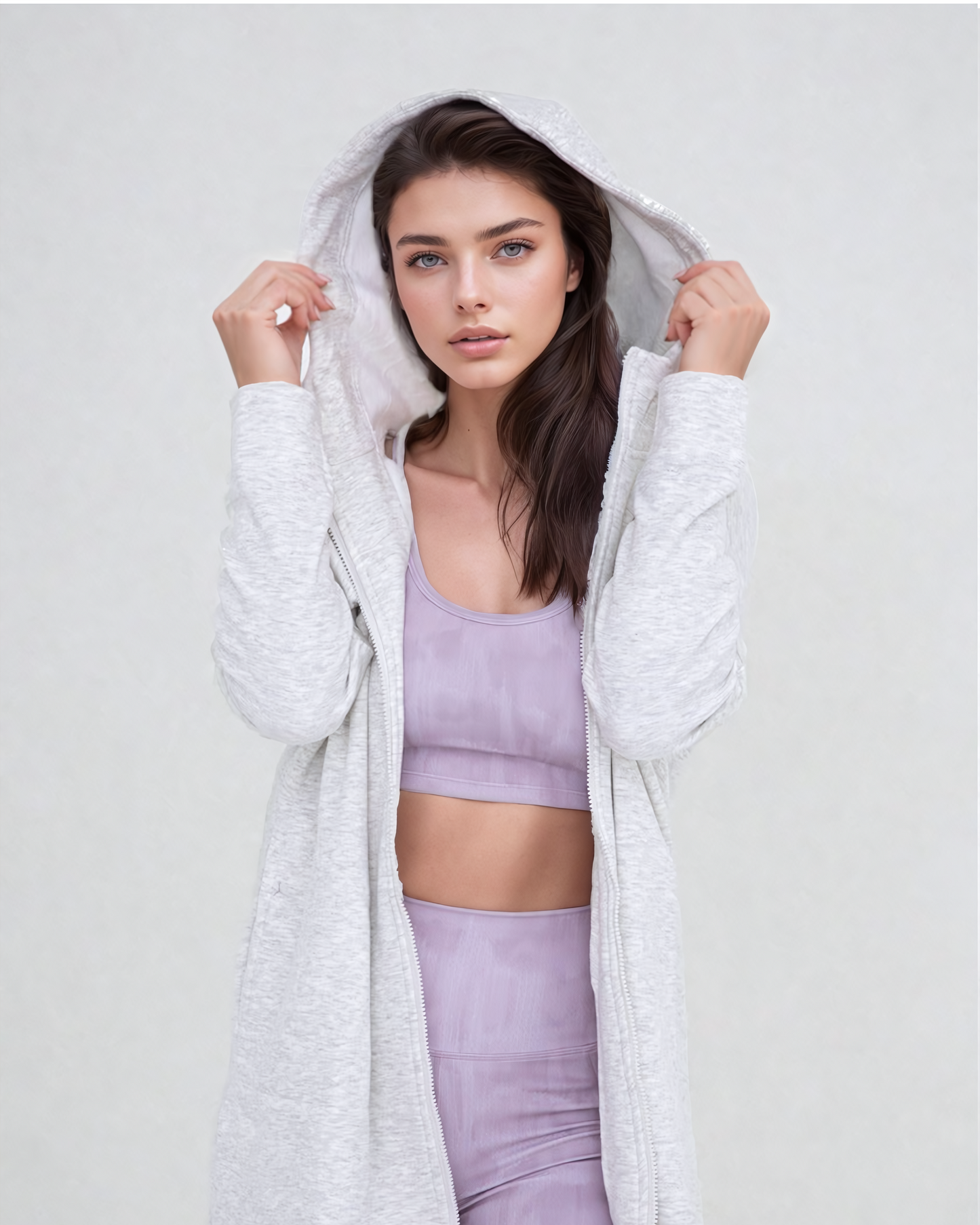 Cozy Comfort Zip Up Hoodie Jacket Gray