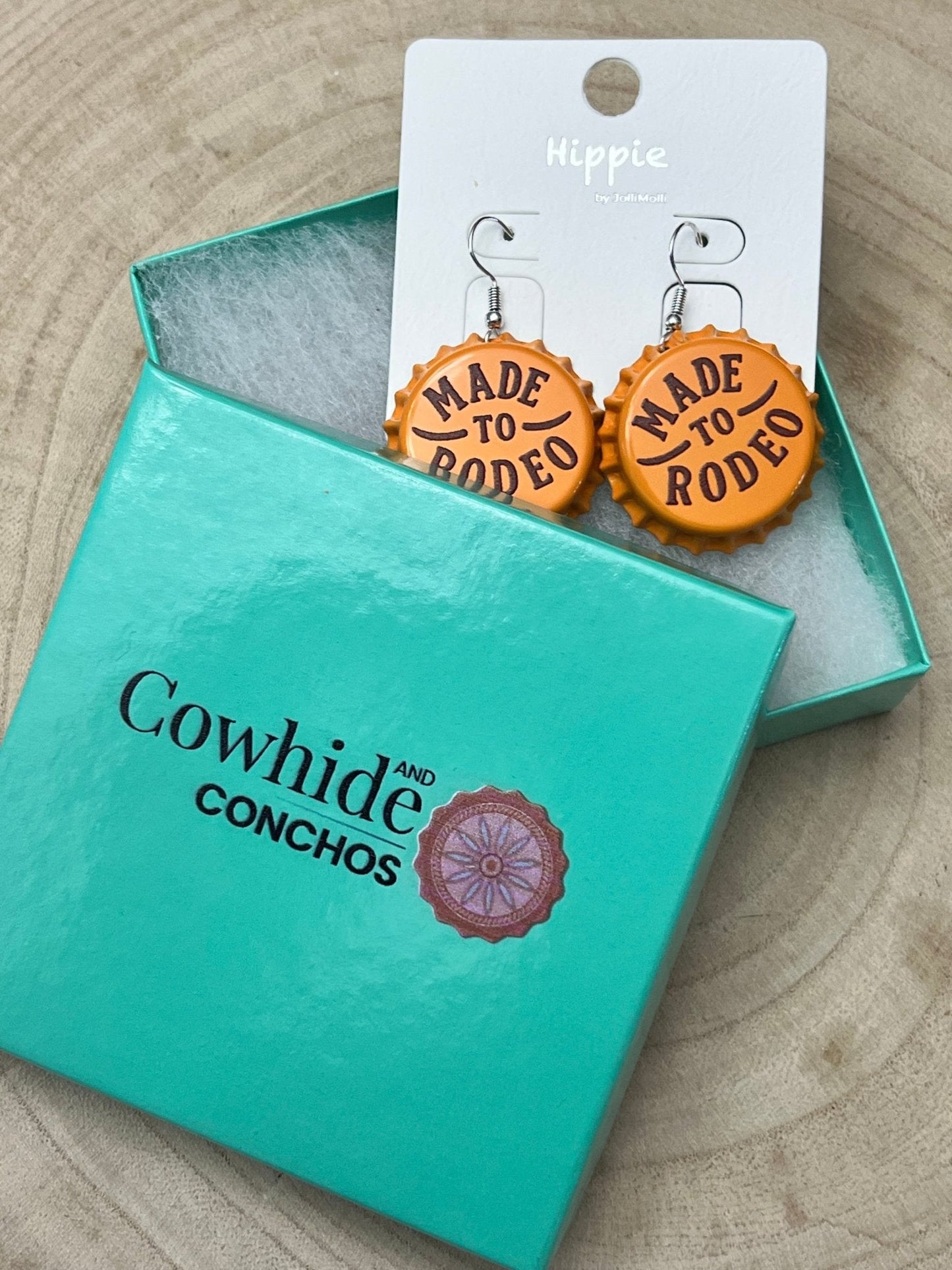 Made to Rodeo Beer Cap Western Earrings — Playful Rodeo Statement
