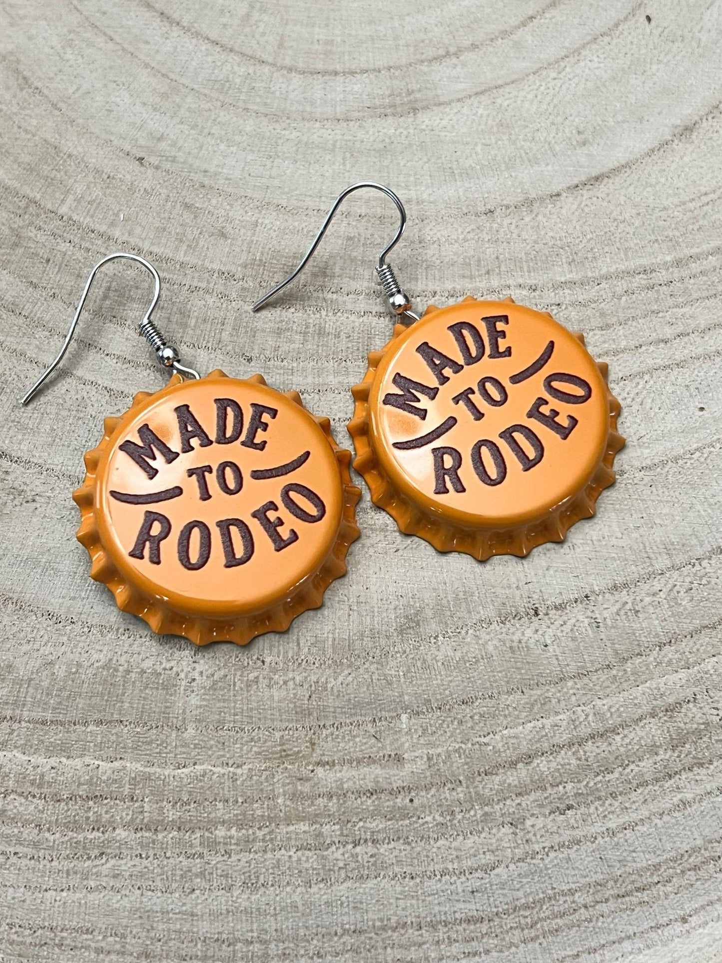 Made to Rodeo Beer Cap Western Earrings — Playful Rodeo Statement